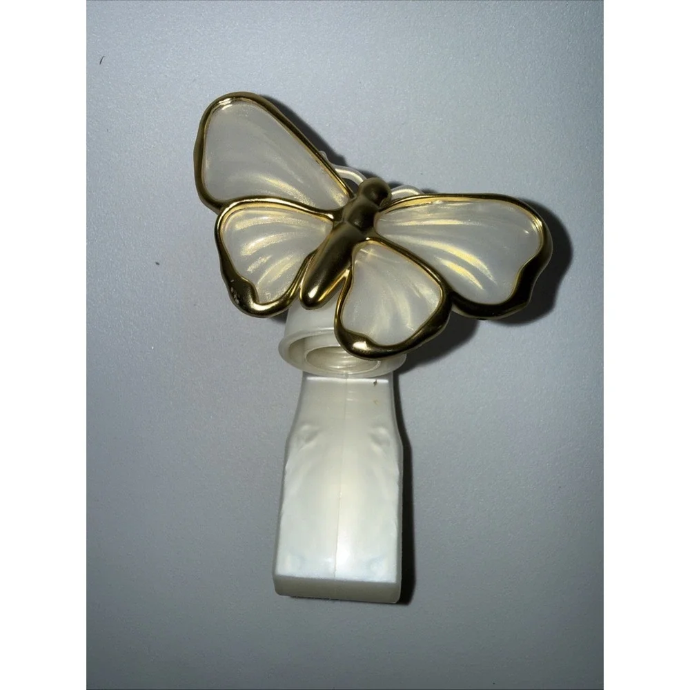 Bath & Body Works Wallflower Diffuser White Butterfly Gold Trim Rare